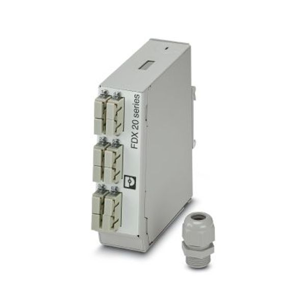 DIN rail splice box 6x SC duplex, including pigtails and splice holder image 1