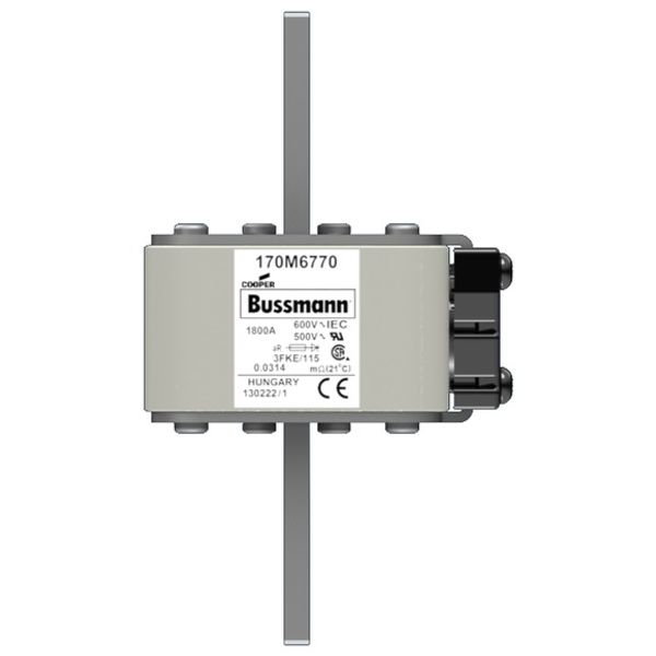 Fuse-link, high speed, 2000 A, AC 550 V, size 3, 76 x 92 x 139 mm, aR, IEC, UL, single indicator image 1