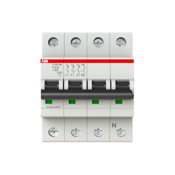S203-C10NA MTB Miniature Circuit Breaker - 3+NP - C - 10 A image 2