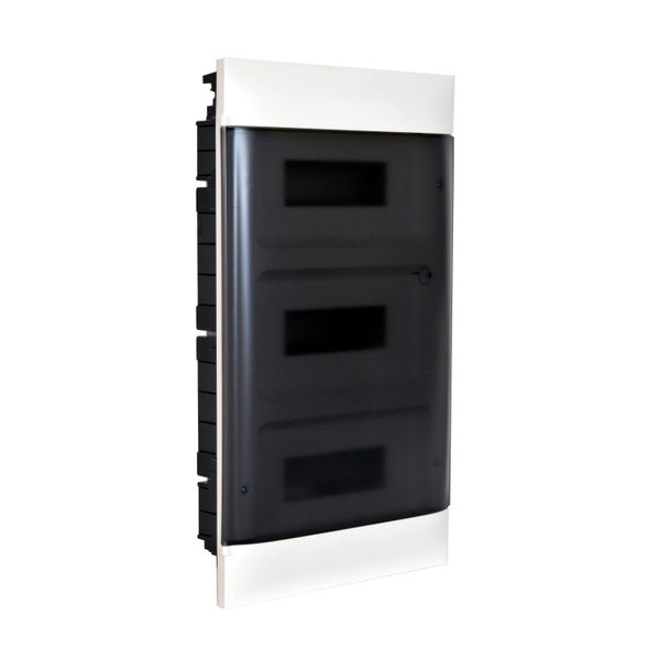 LEGRAND 3X12M FLUSH CABINET SMOKED DOOR E + N  TERMINAL BLOCK FOR MASONRY WALL image 1