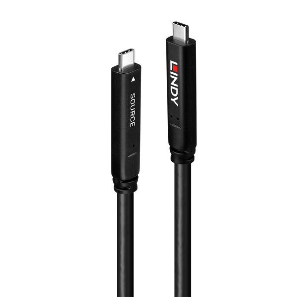 10m USB 3.2 Gen 1 & DP 1.4 Type C Hybrid Cable 10m Extension of USB 5Gbps, 4K30Hz Video and 60W Power Delivery image 1