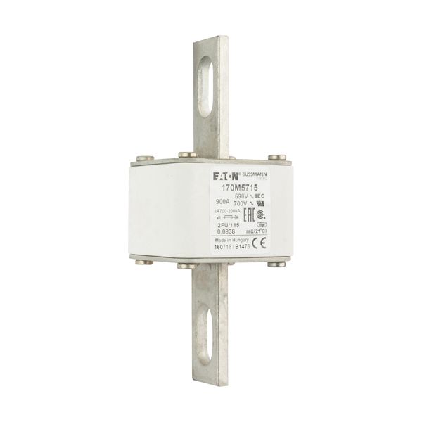 Fuse-link, high speed, 900 A, AC 690 V, size 2, 61 x 77 x 135 mm, aR, IEC, UL, no indicator, 115 mm centres image 16