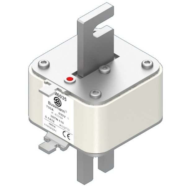 Fuse-link, high speed, 2400 A, AC 4000 V, 4 x size 3, aR, IEC, single indicator image 3