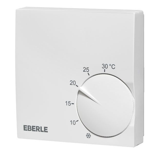 Active white room controller extra flat, 5-30C, AC 230V, 1 changeover contact, 5/5 A, with TA approx.5K, RAL 9016 image 1