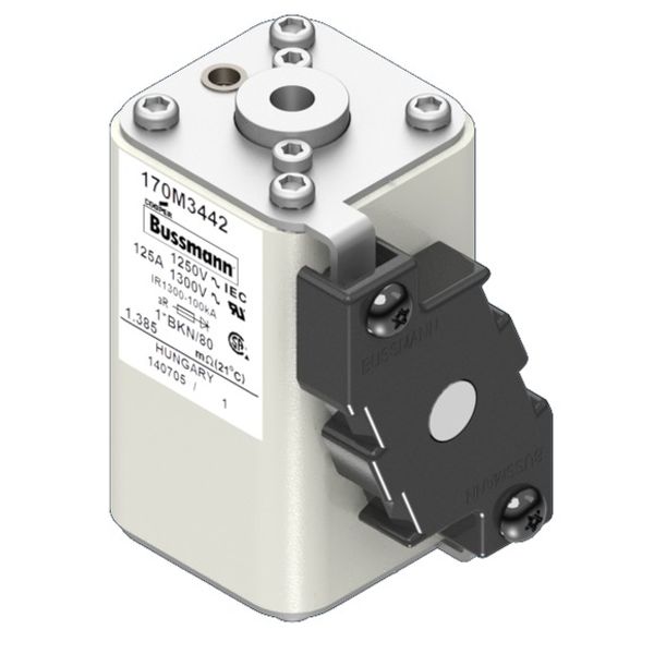 Fuse-link, high speed, 125 A, AC 1250 V, compact size 1, 45 x 59 x 81 mm, aR, IEC, UL, single indicator image 3