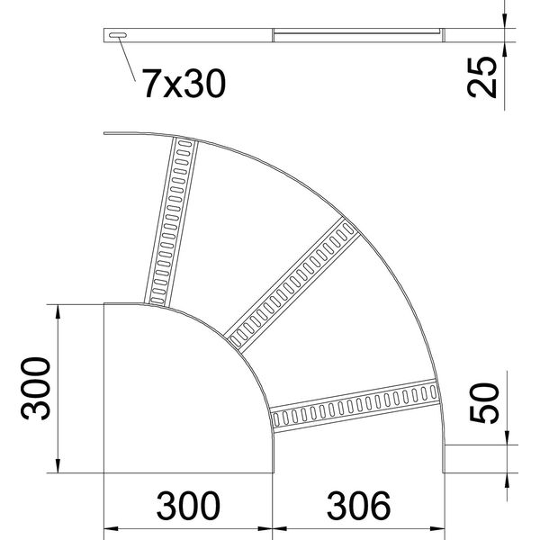 SLB 90 42 300 SG 90° bend with trapezoidal rung B306mm image 2