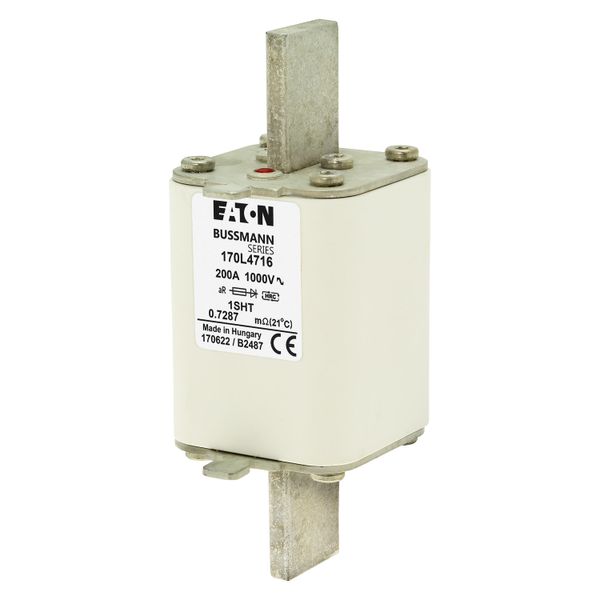 Fuse-link, high speed, 200 A, AC 1000 V, Size 1, 53 x 53 x 135 mm, aR, IEC, single indicator image 6