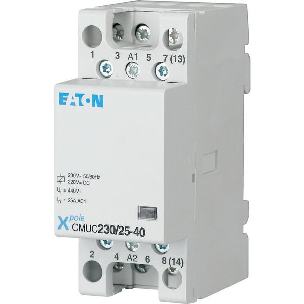 Installation contactor, 230 VAC/DC, 3N/C+1N/O, 25A image 6