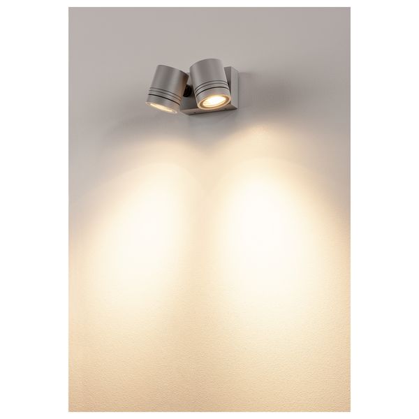 NEW MYRA WALL SPOT WALL LUMINAIRE, 2xGU10, IP55, silvergrey image 4