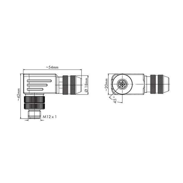 Accessories M12 plug, right angle 4-pole image 3