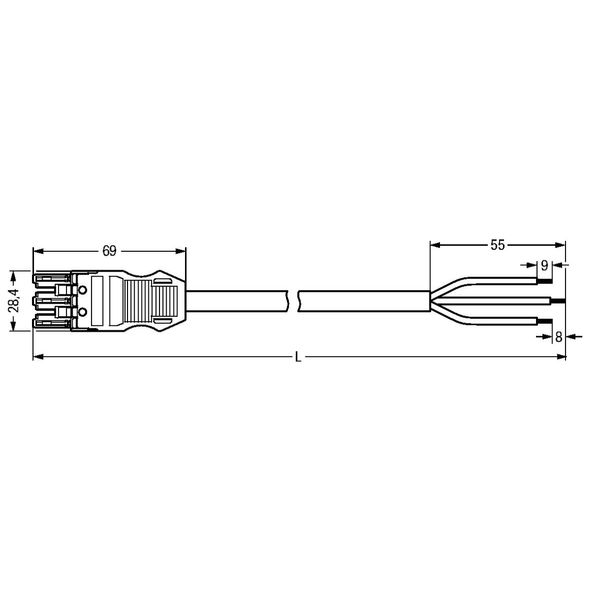 pre-assembled connecting cable B2ca Plug/open-ended black image 4