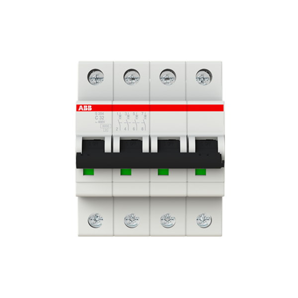 S204-C32 Miniature Circuit Breaker - 4P - C - 32 A image 1