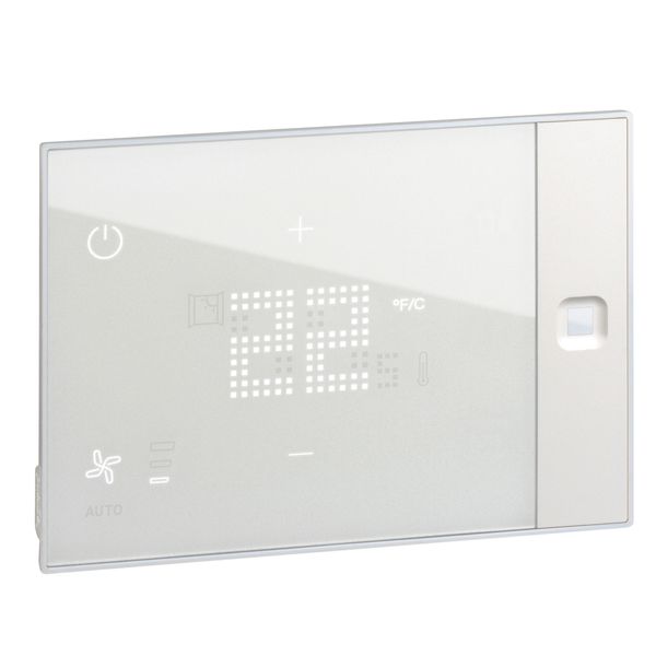 Ux One 24V touch screen thermostat for hotel room heating and air conditioning management surface-mounted version - white image 1