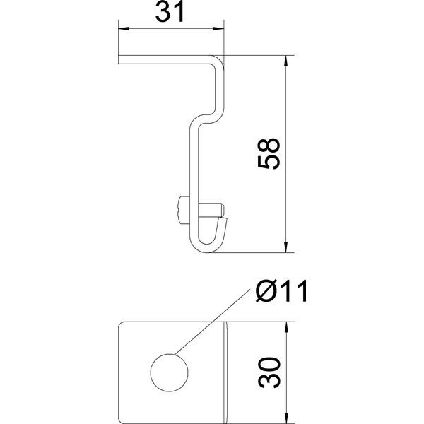 SH M10 FT Side holder for mesh cable tray 58x31 image 2