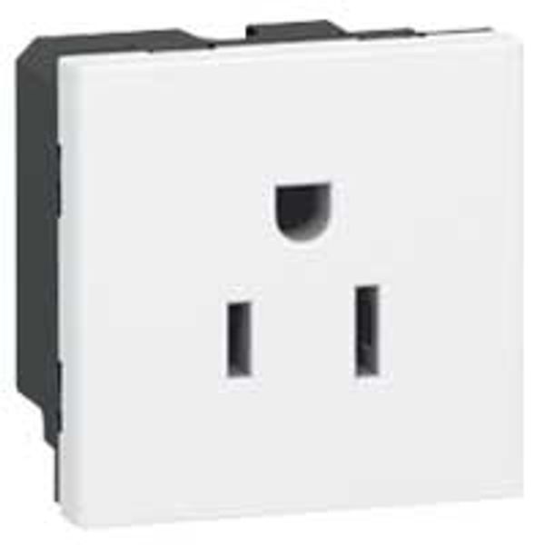 Socket outlet Mosaic - US - 2P+E 15 A - 2 modules - white image 1