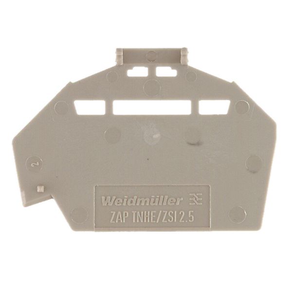 End plate (terminals), 46.7 mm x 1.1 mm, dark beige image 1