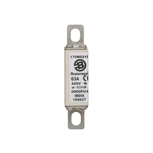 Fuse-link, high speed, 63 A, AC 660 V, size 0000, 18 x 19 x 80 mm, aR, UL image 9