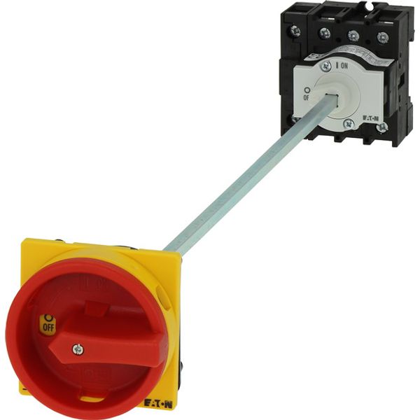 Main switch, P1, 40 A, rear mounting, 3 pole + N, Emergency switching off function, Lockable in the 0 (Off) position, With metal shaft for a control p image 4