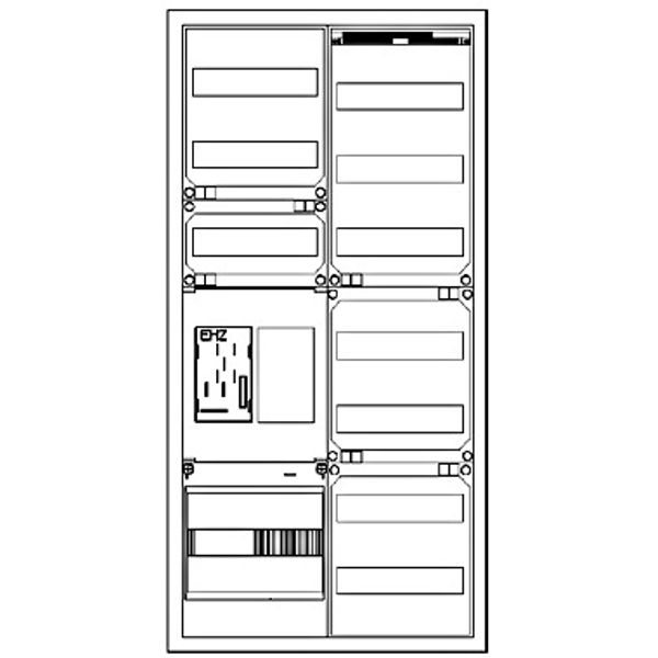Z„hlerverteiler 1xZF, eHZ, H=1100 B=550 T=210mm, 1xVF image 1