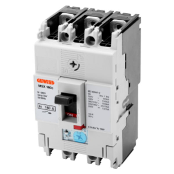 MSX 160c - COMPACT MOULDED CASE CIRCUIT BREAKERS - ADJUSTABLE THERMAL AND FIXED MAGNETIC RELEASE - 25KA 3P 125A 525V image 1