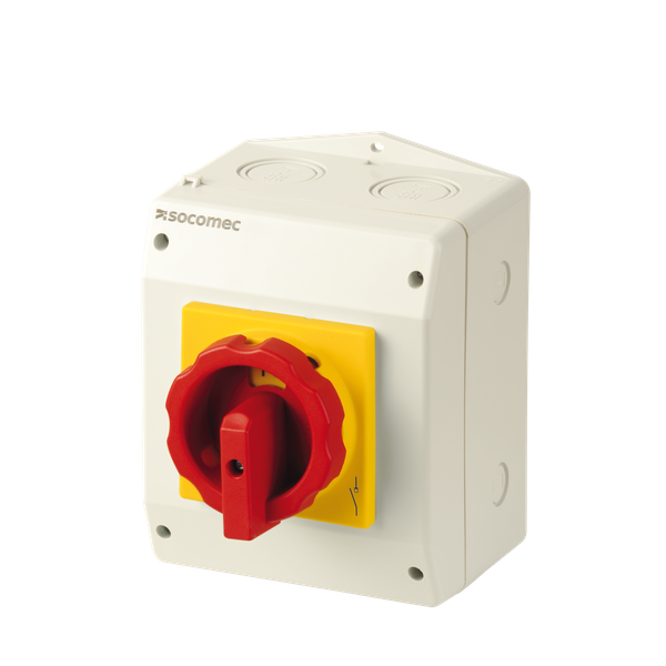 Load break switch COMO 4P 40A enclosed yellow/red handle image 1