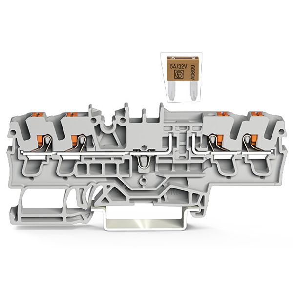 4-conductor fuse terminal block for mini-automotive blade-style fuses image 2