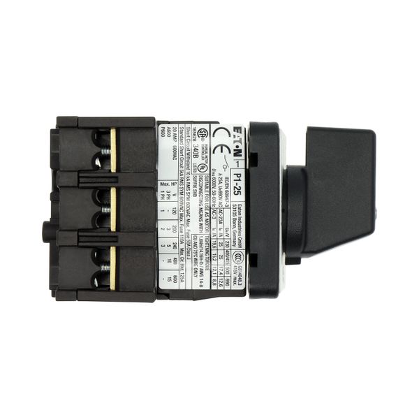 On-Off switch, P1, 25 A, flush mounting, 3 pole, with black thumb grip and front plate image 19