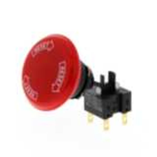 Emergency stop switch, non-illuminated, 40mm dia, push-lock/turn-reset image 1