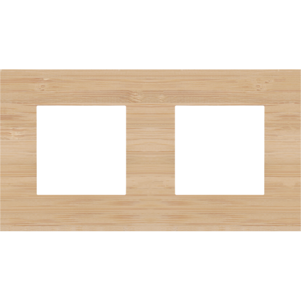 Twofold faceplate with 71 mm centre distance, Niko Pure bamboo image 1