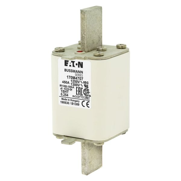 Fuse-link, high speed, 450 A, AC 1250 V, size 1, 53 x 63 x 135 mm, aR, IEC, single indicator image 4