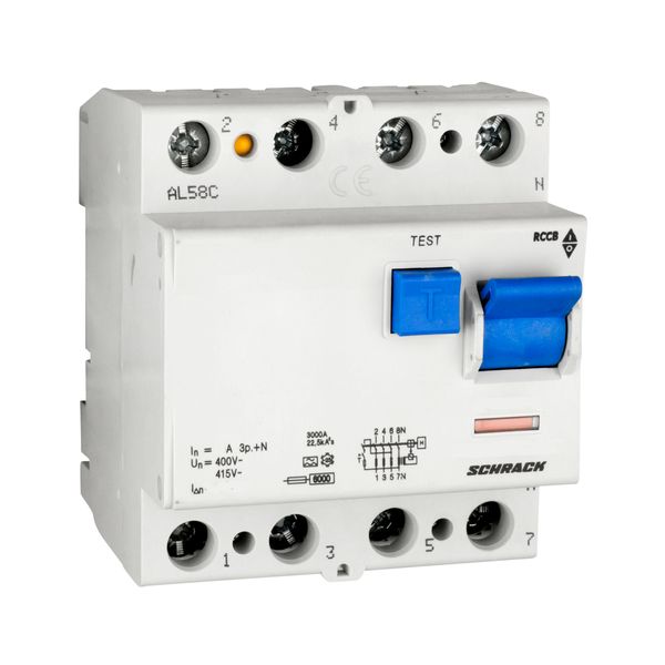 Residual current circuit breaker 25A, 4-p,100mA,type A,6kA image 1