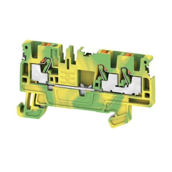 PE terminal, PUSH IN, 2.5 mm², Green/yellow image 1