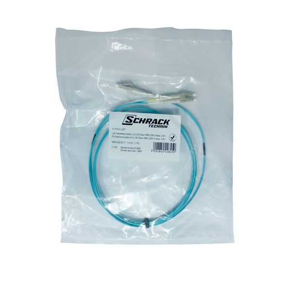 FO Patchcord Duplex LC/LC, 50/125æm OM3, LS0H-3, aqua, 2.0m image 2