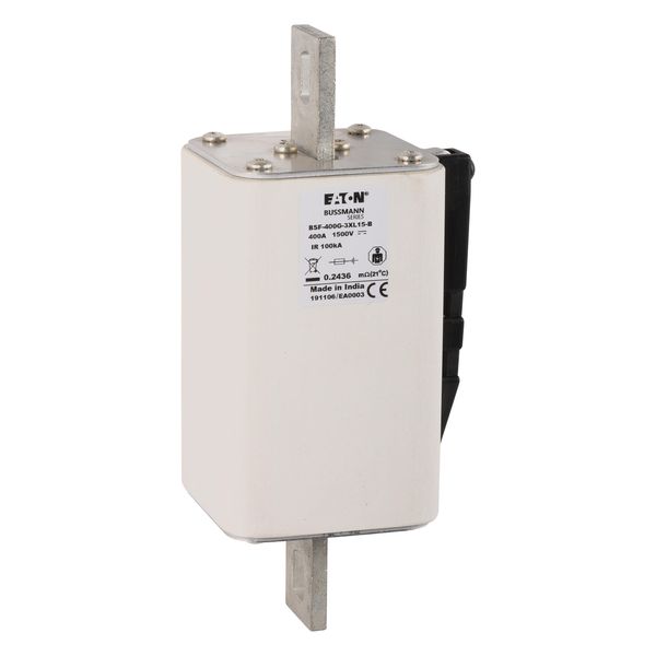 Fuse-link, high speed, 400 A, DC 1500 V, 3L, 74 x 91 x 201 mm, gBat, IEC, bolted connection image 11