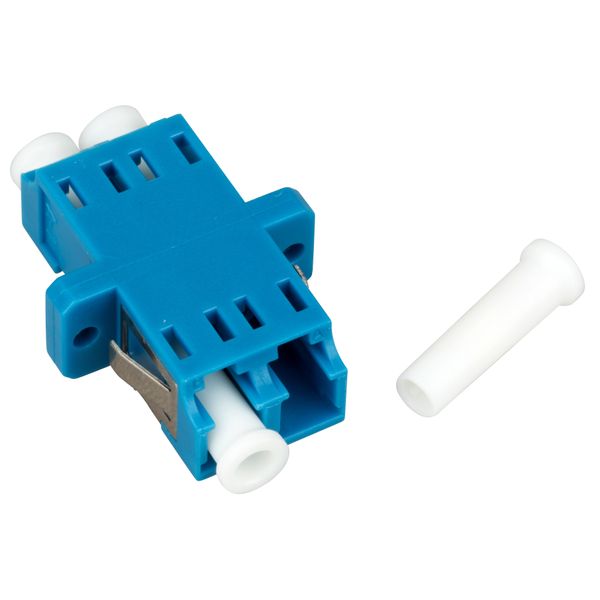 FO Coupler LC-Duplex,Plastic,Singlemode,zirc,flange,blue,ECO image 2