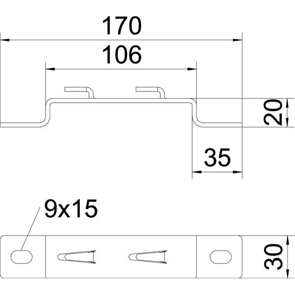 DBLG 20 100 FT Stand-off bracket for mesh cable tray B100mm image 2