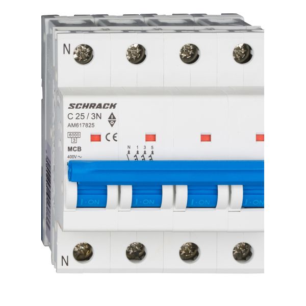 Miniature Circuit Breaker (MCB) AMPARO 6kA, C 25A, 3+N image 4