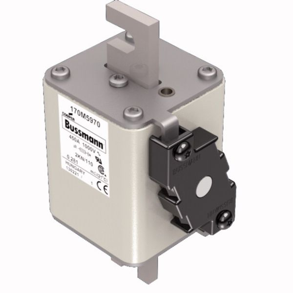 Fuse-link, high speed, 450 A, AC 1000 V, DIN 2, 59 x 77 x 138 mm, aR, DIN, IEC, single indicator image 2