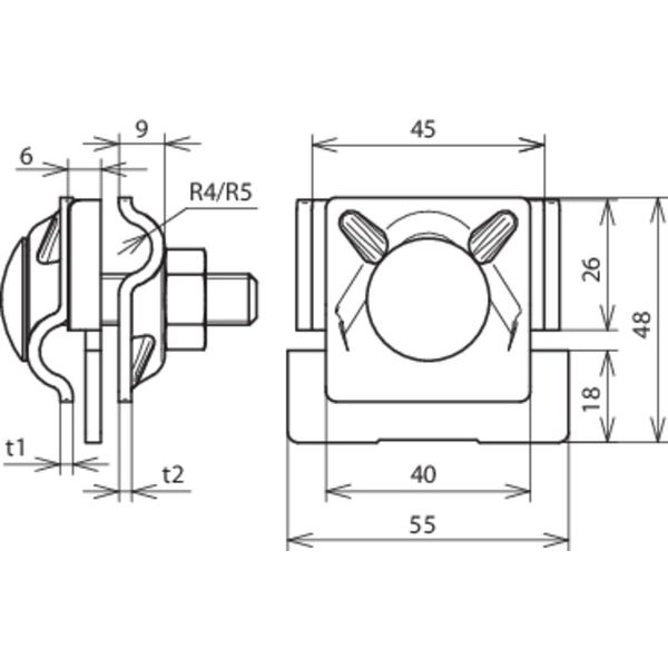 Saddle clamp Cu clamping range 0.7-10mm for Rd 8-10mm image 2