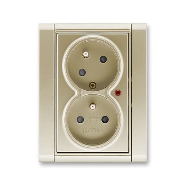 5593F-C02357 33 Double socket outlet with earthing pins, shuttered, with turned upper cavity, with surge protection image 2