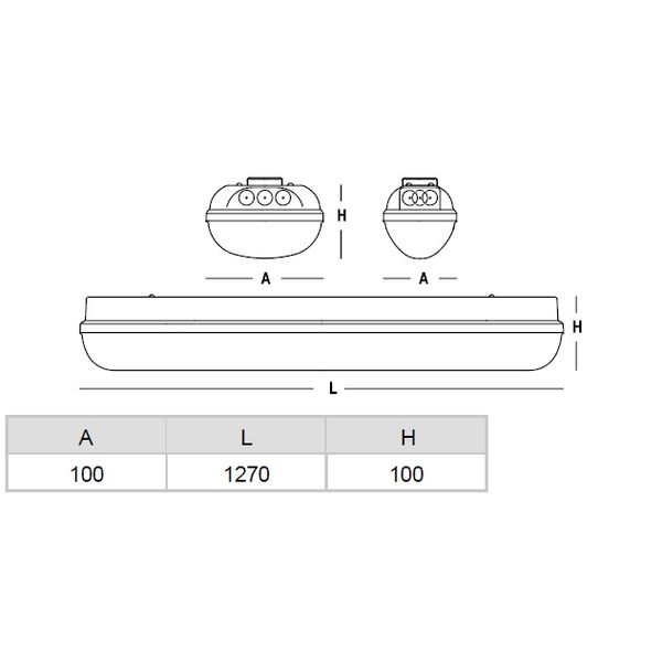 Linda LED PC 1x30W, 4000K, 4899lm, IP65, PC II grey,L=1570mm image 2