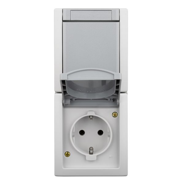 Vertical combination two-way switch & socket outlet image 1