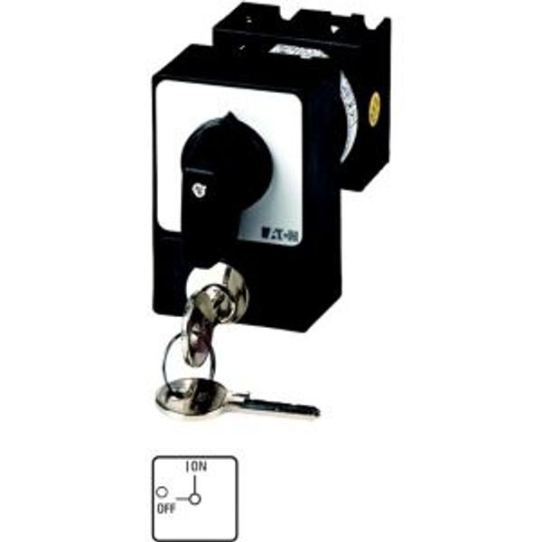 Changeoverswitches, T0, 20 A, flush mounting, 4 pole, with black thumb grip and front plate, Cylinder lock SVA image 4