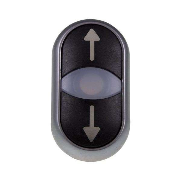 Double push-button, illuminated, black/black, `ARROWSï image 1