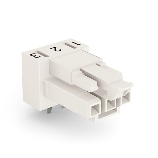 Socket for PCBs angled 3-pole white image 1