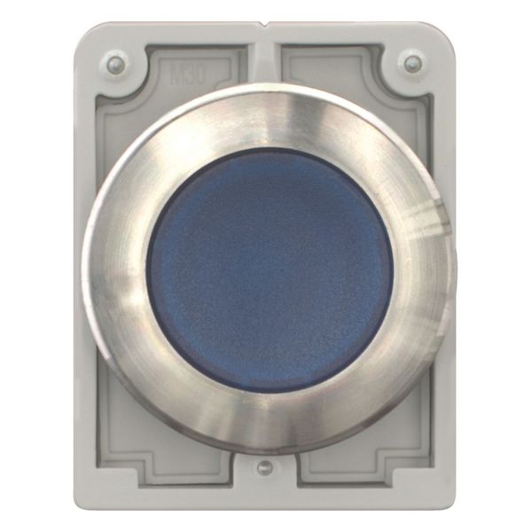 Illuminated pushbutton actuator, RMQ-Titan, flat, maintained, Blue, blank, Front ring stainless steel image 4