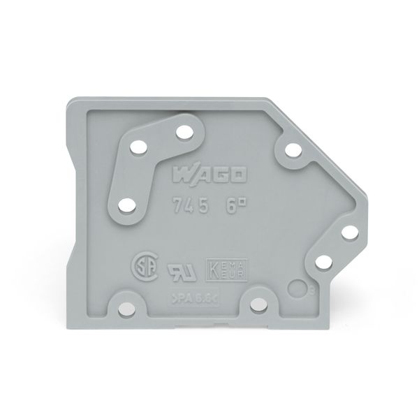 End plate snap-fit type 1.6 mm thick gray image 1