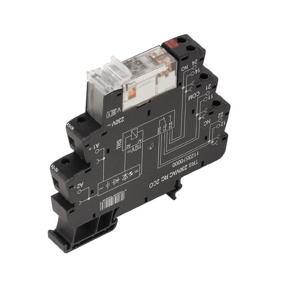 Relay module, 230 V AC ±5 %, Green LED, Rectifier, RC element, 2 CO co image 1