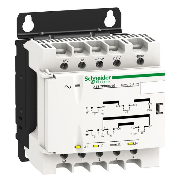 voltage transformer - 230..400 V - 2 x 115 V - 25 VA image 1