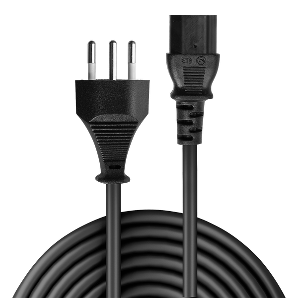 2m CH to C13 Mains Cable Swiss Mains Plug to IEC C13 Connector image 2